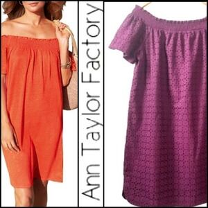 NEW! ANN TAYLOR FACTORY Eyelet Dress Large.